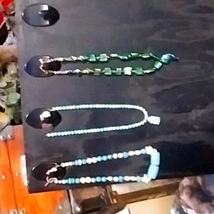 3 turquoise plus pearl beads